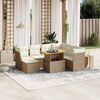 vidaXL 8-delige Loungeset met kussens poly rattan beige