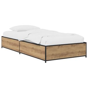 vidaXL Bedframe Artisanaal eiken 80 x 200 cm Bewerkt hout