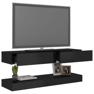 vidaXL Tv-meubel met LED-verlichting 120x35 cm hoogglans zwart