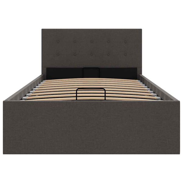 vidaXL Bedframe met hydraulische opslag stof donkergrijs 90x200 cm