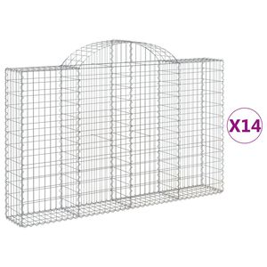 vidaXL Schanskorven 14 st gewelfd 200x30x120/140 cm ijzer