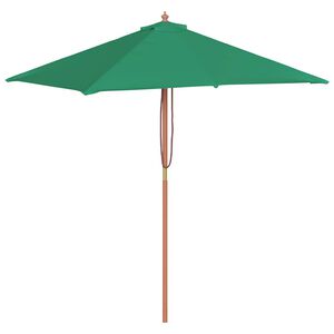 vidaXL Parasol met houten paal 150x200 cm groen