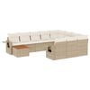 vidaXL 11-delige Tuinset met kussens poly rattan beige