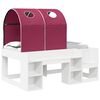vidaXL Bed met Tunnel met plank 3 st Wit en Rood Bewerkt hout