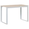 vidaXL Computerbureau 110x60x73 cm spaanplaat wit en eikenkleurig