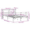 vidaXL Bedframe met hoofdbord massief grenenhout wasbruin 150x200 cm