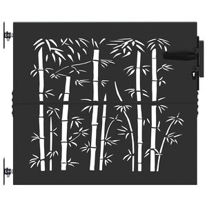 vidaXL Tuinpoort 85 x 100 cm Poedergecoat staal Zwart Vergrendelbaar