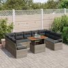 vidaXL Tuin Sofa Set met opslag 10 pcs Grijs Poly riet