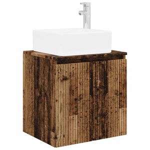 vidaXL Wandgemonteerde wastafelmeubel Oud hout 53 x 35 x 63 cm