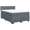 vidaXL Boxspring met matras fluweel donkergrijs 140x200 cm