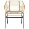 vidaXL 7-delige Tuinset poly rattan glas bruin