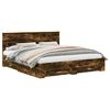 vidaXL Bedframe Gerookt eiken 200 x 200 cm Bewerkt hout