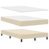 vidaXL Boxspringbed met matras met hoofdeinde Cr&egrave;me 120 x 190 cm Stof