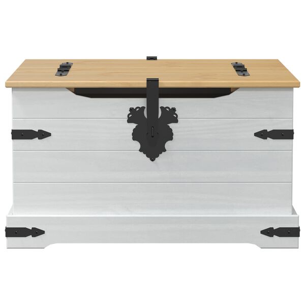 vidaXL storage box met plank Wit 78 x 78 x 45 cm Massief grenenhout