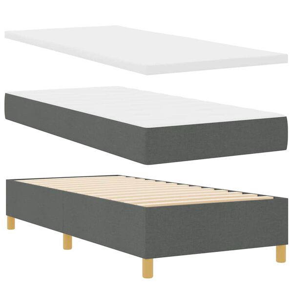 vidaXL Boxspringbed met matras Donkergrijs 100 x 200 cm Stof