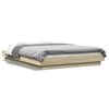 vidaXL Bedframe met LED-verlichting sonoma eikenkleurig 140x200 cm