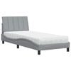 vidaXL Bed met matras "Hanko" stof lichtgrijs 90x200 cm