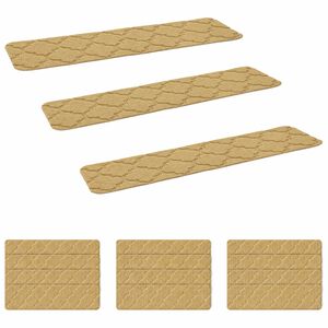 vidaXL Trapmatten 15 st 76 x 20 cm Beige Polyester Rechthoekig