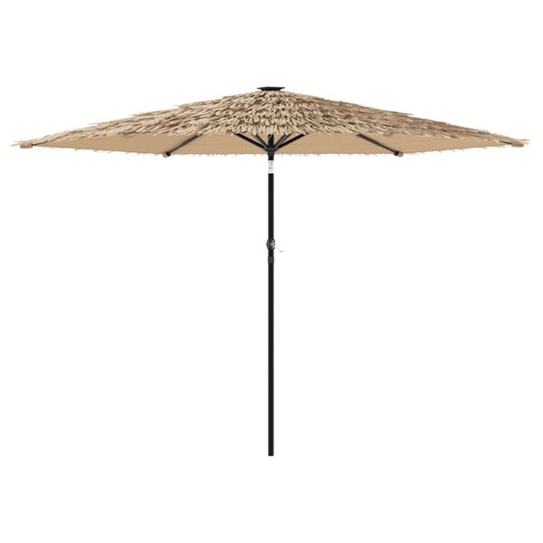 vidaXL Parasol met LED's en stalen paal 288x288x225 cm bruin