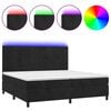 vidaXL Boxspring met matras en LED fluweel zwart 200x200 cm