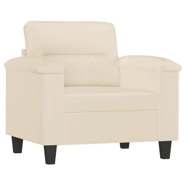 vidaXL 4-delige Loungeset met kussens microvezelstof beige