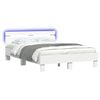 vidaXL Bedframe met LED-stripverlichting Wit 137 x 190 cm Bewerkt hout