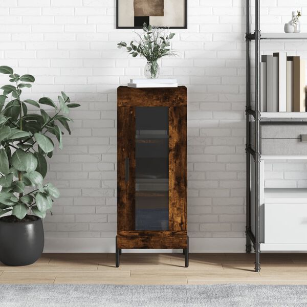 vidaXL Dressoir 34,5x34x90 cm bewerkt hout gerookt eiken