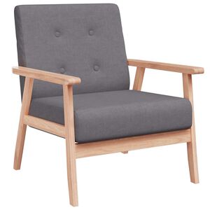 vidaXL Fauteuil stof donkergrijs