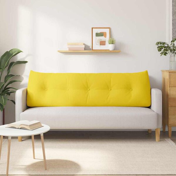vidaXL Rugkussen Lichtgeel 160 x 24 x 50 cm Stof