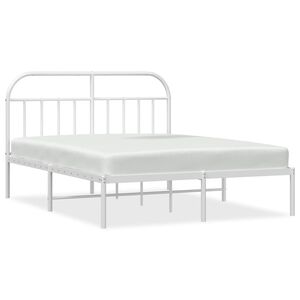 vidaXL Bedframe met hoofdbord metaal wit 180x200 cm