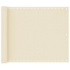 vidaXL Balkonscherm 75x300 cm HDPE cr&egrave;mekleurig