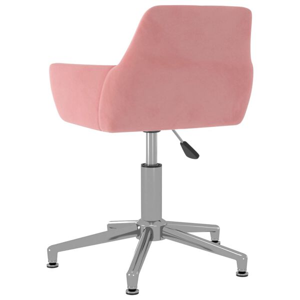 vidaXL Eetkamerstoel draaibaar fluweel roze