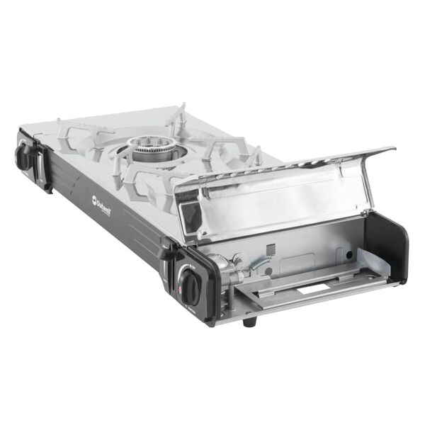 Outwell Gasfornuis camping draagbaar Appetizer Maxi 2-pits zilvergrijs