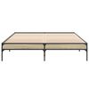 vidaXL Bedframe bewerkt hout metaal sonoma eikenkleurig 160x200 cm