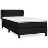 vidaXL Boxspring met matras stof zwart 80x200 cm