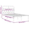 vidaXL Bedframe met hoofdbord metaal wit 120x190 cm