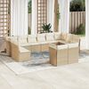 vidaXL 12-delige Loungeset met kussens poly rattan beige