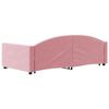 vidaXL Slaapbank met onderschuifbed en lades 100x200 cm fluweel roze