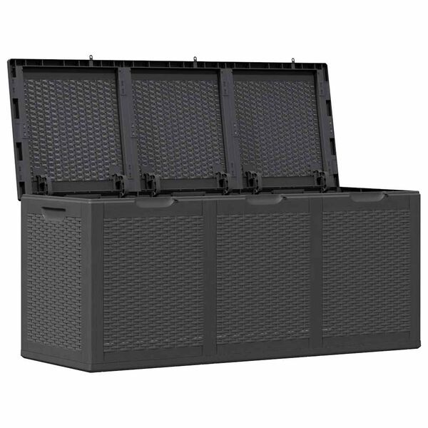 vidaXL Tuinbox 270 L PP rattan zwart