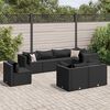 vidaXL 8-delige Loungeset met kussens poly rattan zwart
