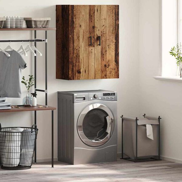 vidaXL Wandkast Wandgemonteerd Oudhout 69,5 x 34 x 90 cm Bewerkt hout