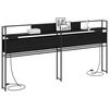 vidaXL Opberghoofdbord met plank Zwart eiken 180 cm Bewerkt hout