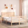 vidaXL Bedframe met hoofdbord massief hout 140x200 cm