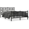 vidaXL Bedframe met hoofd- en voeteneinde metaal zwart 137x190 cm