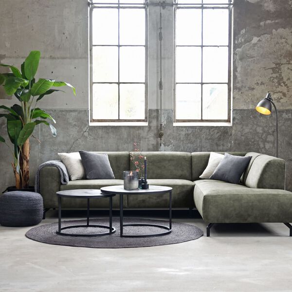 LABEL51 Vloerkleed rond Jute XXL 180x180 cm antracietkleurig