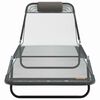 vidaXL Opvouwbare zonnebed Grijs 182 x 55 x 85.5cm Textileen