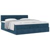 vidaXL Ottoman bed met matras 200x200 cm fluweel donkerblauw