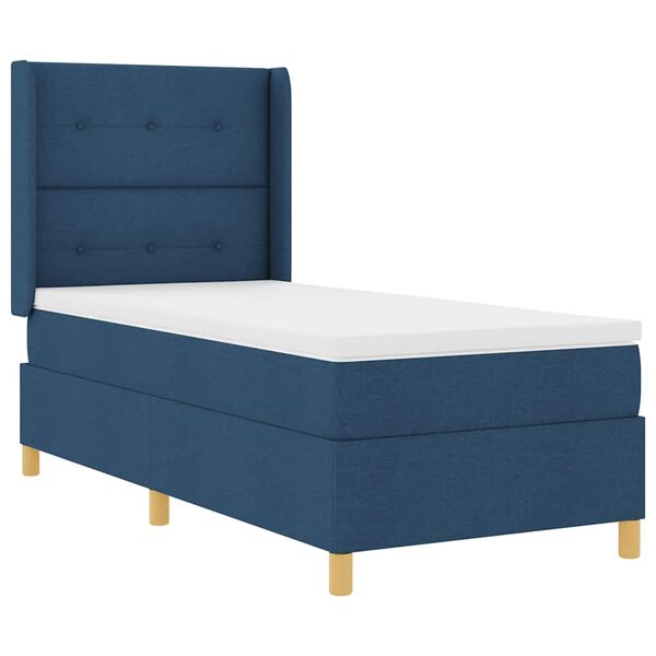 vidaXL Boxspringbed met matras met LED Blauw 80 x 200 cm Stof