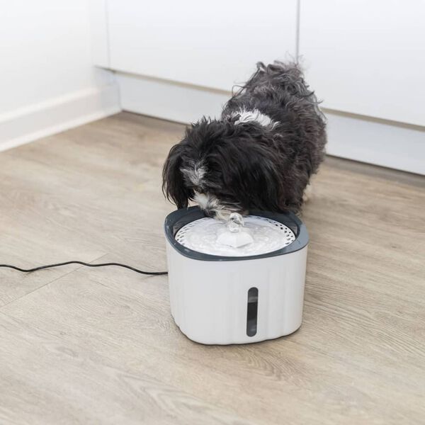 TRIXIE drinkfontein voor huisdieren bloem wit en grijs