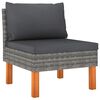 vidaXL 9-delige Loungeset poly rattan en eucalyptushout grijs